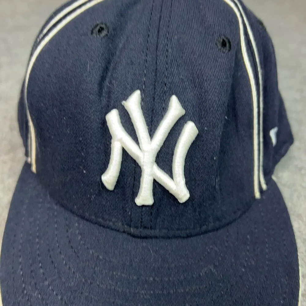 Vtg New York Yankees Mens Hat Cap 7 3/8 Navy White New Era 59Fifty Wool Baseball